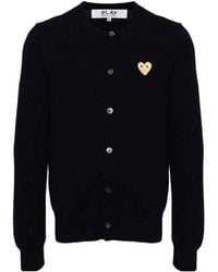 COMME DES GARÇONS PLAY - Comme Des Garçons Play Logo Patch Knitted Cardigan - Lyst