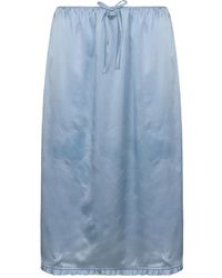 Prada - Drawstring Midi Skirt - Lyst