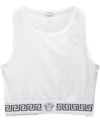 Versace - Greca-Motif Cropped Top - Lyst