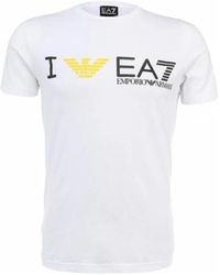 EA7 - Round-Necked Logo T-Shirt - Lyst