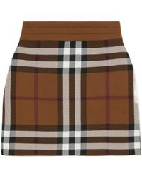 Burberry - Vintage-Check A-Line Skirt - Lyst
