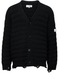 MM6 by Maison Margiela - Distressed Knitted Cardigan - Lyst