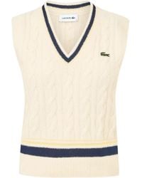 Lacoste - Vneck Knit Vest - Lyst