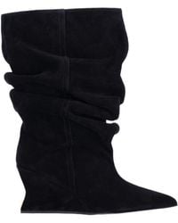 Balmain - Slouch Wedge Boots - Lyst