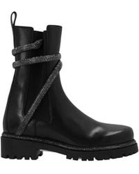 Rene Caovilla - René Caovilla Embellished Round-Toe Ankle Boots - Lyst