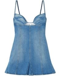 Nensi Dojaka - Paneled Denim Mini Dress - Lyst