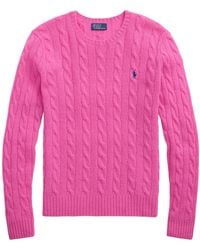 Polo Ralph Lauren - Logo Embroidered Cable-Knitted Jumper - Lyst