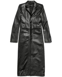 Balenciaga - Mid-Length Leather Coat - Lyst