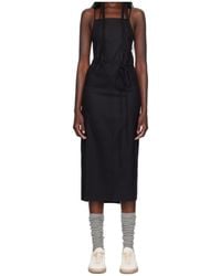 Baserange - Yumi Apron Silk Midi Dress - Lyst