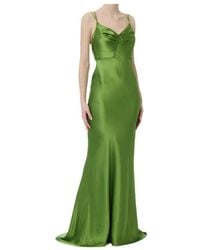 Elisabetta Franchi - Draped Satin Maxi Dress - Lyst