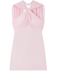 Posse - Solene Ruched Chiffon And Satin-Crepe Mini Dress - Lyst