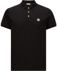 Moncler - Logo Patch Short-Sleeved Polo Shirt - Lyst