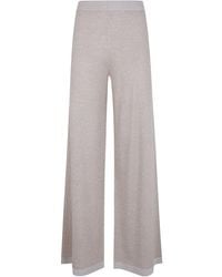 D.exterior - Metallic Wide-Leg Knitted Trousers - Lyst