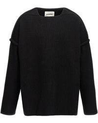 Jil Sander - Geometric Neckline Knitted Jumper - Lyst