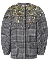 Fendi - Cocoon-Style Embellished Belted Tweed Jacket - Lyst