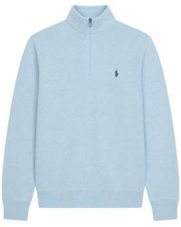Polo Ralph Lauren - Half-Zip Logo-Embroidered Jersey Sweatshirt - Lyst
