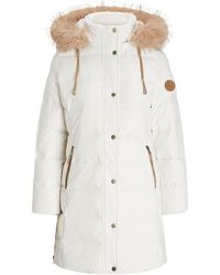 Ralph Lauren - Mid-Length Hooded Down Jacket With Fur Collar - Lyst