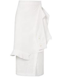 Rohe - Asymmetric Cotton-Blend Midi Skirt - Lyst
