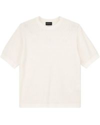 Emporio Armani - Chevron-Knit Short-Sleeve Sweater - Lyst