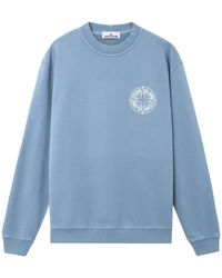 Stone Island - Logo Printed Crewneck Sweatshirt - Lyst