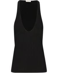Saint Laurent - U-Neck Sleeveless Tank Top - Lyst