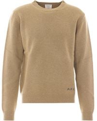 A.P.C. - Logo Crewneck Knitted Sweater - Lyst
