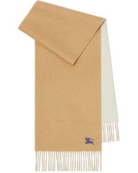 Burberry - Ekd Embroidered Fringed Reversible Scarf - Lyst