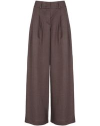 Peserico - Pleated Wide-Leg Pants - Lyst