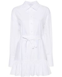 Patou - Long-Sleeved Ruffled Mini Shirtdress - Lyst