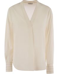 Peserico - V-Neck Shirt - Lyst