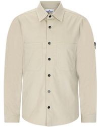 Stone Island - Logo Patch Long Sleeved Shirt - Lyst