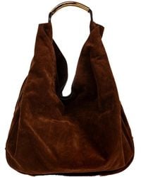 Moschino - Large Handle Me Suede Shoulder Bag - Lyst