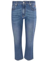 MSGM - Logo Embroidered Jeans - Lyst