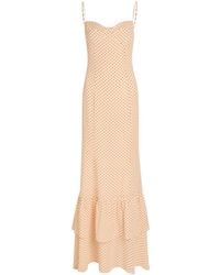 Reformation - Fallon Polka Dot Chiffon Maxi Dress - Lyst