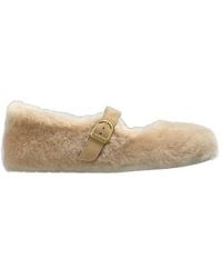Birkenstock - Santa Clarita Shearling-Finish Ballet Flats - Lyst