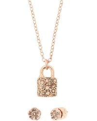 COACH - Two-Piece Set Including Pendant Necklace And Earrings - Lyst