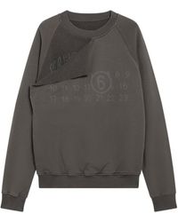 MM6 by Maison Margiela - Trompe L'Oeil Numeric-Print Crewneck Sweatshirt - Lyst