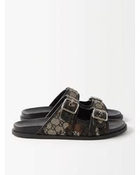 Gucci - Double Buckle Slide Sandals - Lyst