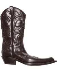 Acne Studios - Pointed Toe Leather Cowboy Boots - Lyst