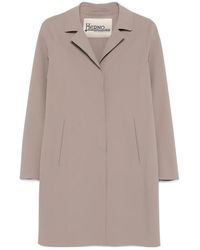 Herno - Single-Breasted Long-Sleeved Coat - Lyst