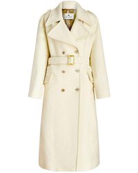 Etro - Double-Breasted Belted Long-Sleeved Coat - Lyst