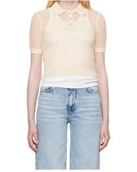 RECTO. - Mesh Cropped Polo Shirt - Lyst