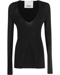 Erika Cavallini Semi Couture - Ribbed Knit Top - Lyst