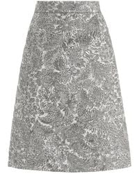 Dolce & Gabbana - Floral Jacquard Midi Skirt - Lyst