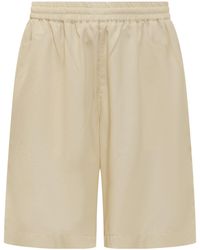 Bonsai - Elasticated-Waistband Knee-Length Bermuda Shorts - Lyst