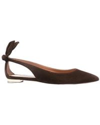 Aquazzura - Bow Slingback Ballet Flats - Lyst