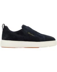 Santoni - Victory Logo-Printed Slip-On Sneakers - Lyst