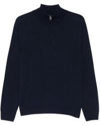 Canali - Quarter-Zip Knitted Sweater - Lyst