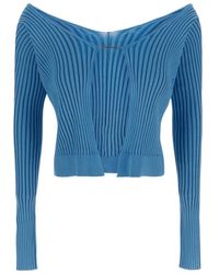 Jacquemus - Logo-Plaque Ribbed-Knit Cardigan - Lyst