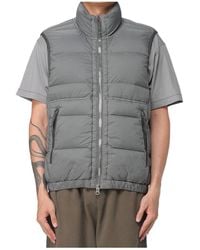 Stone Island - Logo Patch Zip-Up Vest - Lyst